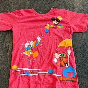 Disney Red T-Shirt with Playful Characters